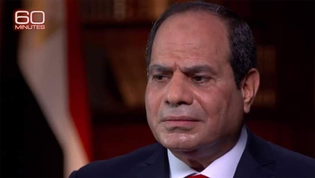 Photo de Le président égyptien Sissi en sueur lors d’une interview sur CBS