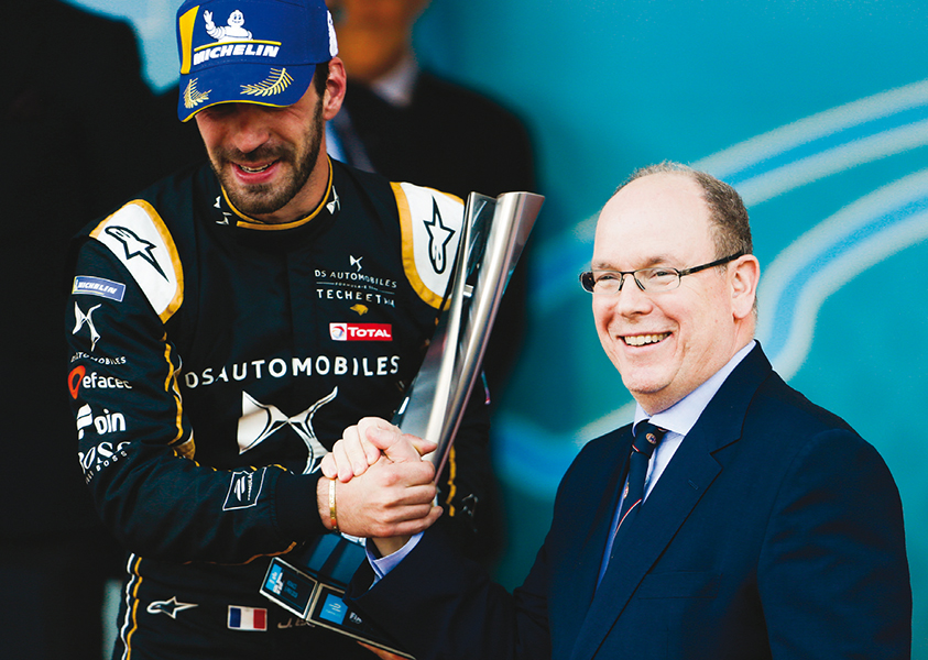 Photo de Formule E. DS brille à Monaco