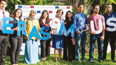 Photo de Erasmus+.  Les 20 étudiants marocains admis ont rencontré l’ambassadrice de l’UE